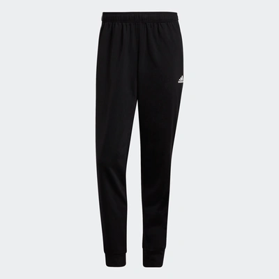 Adidas Originals Men's Adidas Essentials Warm-up Tapered 3-stripes Track Pants In Black/solid Grey