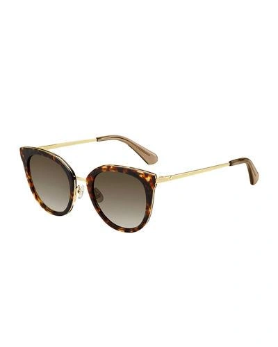 Kate Spade Britton 55mm Cat Eye Sunglasses In Brown