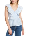DNT EMBROIDERED RUFFLE TOP
