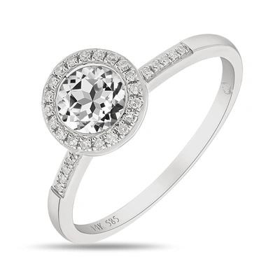 Diana M. 14k White Gold 0.08ct Diamond Ring In Silver
