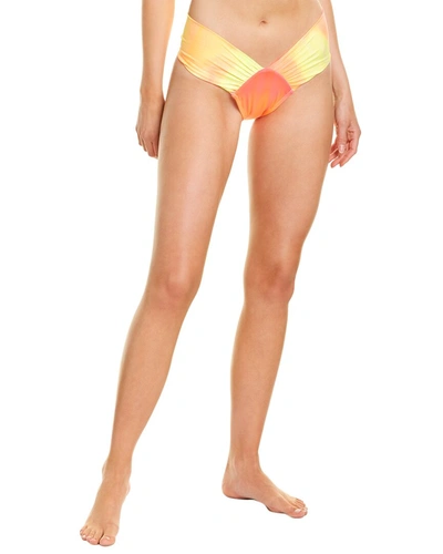 Sportsillustrated Swim Sports Illustrated Swim High-leg Ruched Bikini Bottom In Orange