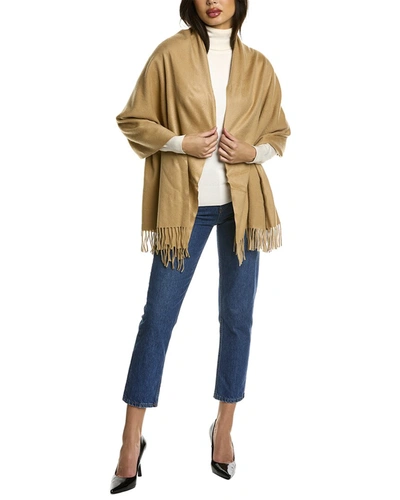 Amicale Cashmere Woven Cashmere Wrap In Brown
