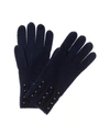 FORTE CASHMERE PEARL-STUDDED CASHMERE GLOVES