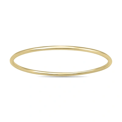 Monary Skinny Thin Domed Stackable 14k Yellow Gold Band (.75 Mm) In White