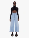 Mother The High Waisted Pushpop Cuff Crop Jeans In Blue