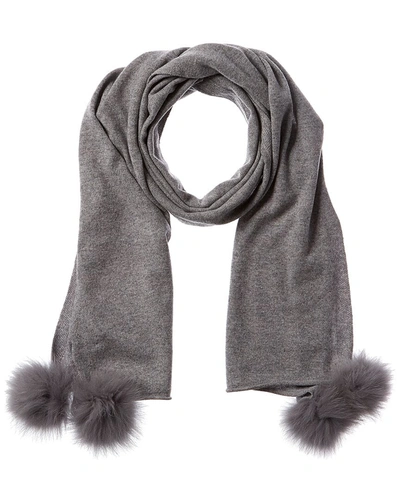 Forte Cashmere Oversized Cashmere Scarf In Grey