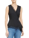 Theory Sleeveless Stretch Cotton Wrap Top In Black