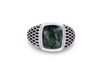 MONARY SERAPHINITE STONE SIGNET RING IN BLACK RHODIUM PLATED STERLING SILVER