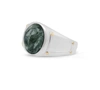 MONARY SERAPHINITE ICONIC STONE SIGNET RING IN STERLING SILVER