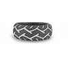 MONARY AMERICAN MUSCLE BLACK RHODIUM PLATED STERLING SILVER TIRE TREAD BLACK DIAMOND BAND RING