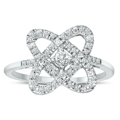 Monary 1/4 Carat Tw Infinity Heart Diamond Ring In .925 Sterling Silver In White