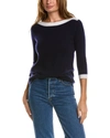 Incashmere Boatneck Cashmere Sweater In Blue