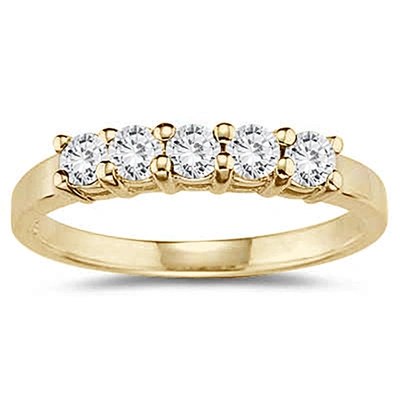 Monary 1/2 Carat Tw 5 Stone White Diamond Ring In 10k Yellow Gold