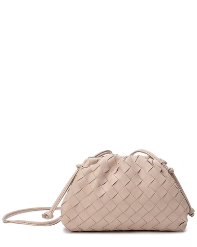 Tiffany & Fred Woven Leather Pouch In Beige