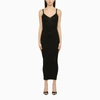 Our Legacy V-neck Ribbed-knit Dress In Black