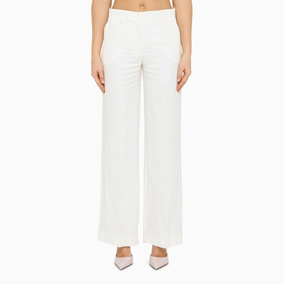 P.a.r.o.s.h Wide-leg Pull-on Trousers In Beige