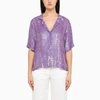 P.A.R.O.S.H PURPLE SHORT-SLEEVED SHIRT WITH SEQUINS,D380566VI/M_PAROS-044_323-XS