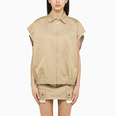Miu Miu Chino Blouson Jacket In Beige