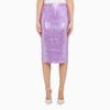 P.A.R.O.S.H PURPLE PENCIL SKIRT WITH SEQUINS