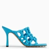 Bottega Veneta 100mm Twisted Interwoven Leather Sandals In Light Blue