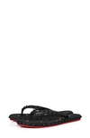 Christian Louboutin Loubi Donna Spike Red Sole Flip Flops In Black