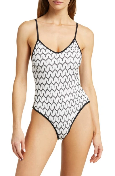 Topshop Tie Back One-piece Swimsuit In Multi