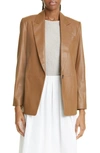 VINCE STRAIGHT FIT LEATHER BLAZER