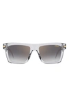 Carrera Eyewear 54mm Rectangular Sunglasses In Grey/ Gray Sf Gd Sp