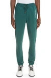 Saint Laurent Logo Sweatpants In Vert Naturel