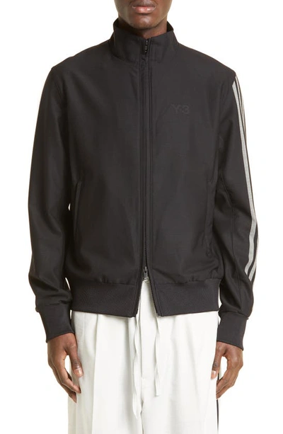 Y-3 Funnel Neck Zip-up Track Jacket In Black