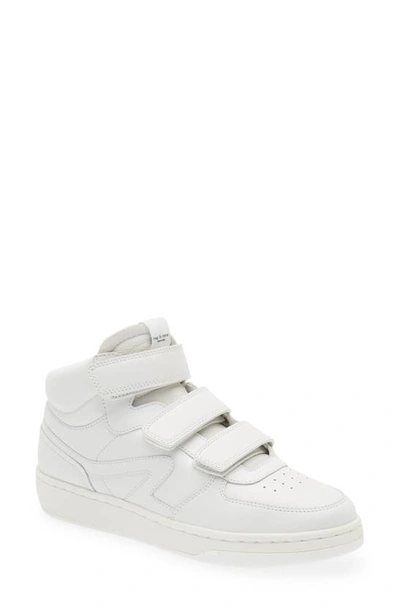 Rag & Bone Calfskin Mid-top Retro Court Trainers In White