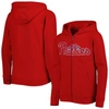 Outerstuff Youth Red Philadelphia Phillies Wordmark Full-zip Fleece Hoodie In Red