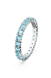 Swarovski Women's Matrix Rhodium-plated & Crystal Eternity Band In Blue