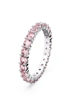 Swarovski Metal Matrix Ring Embellished With Crystals In Pink