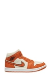 Jordan Air  1 Mid Se Basketball Sneaker In Coconut Milk/ Spice/ Black