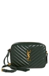 Saint Laurent Lou Matelassé Leather Camera Bag In Vert Fonce