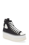 R13 Black Courtney Platform High Top Sneakers In 150 Black