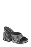 Simon Miller Slice Crystal Stud Platform Mule Sandals In Black Crystal