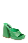 Simon Miller Slice Leather Platform Mule Sandals In Grass Green