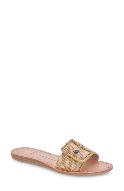 Dolce Vita Dasa Slide Sandal In White/natural Raffia