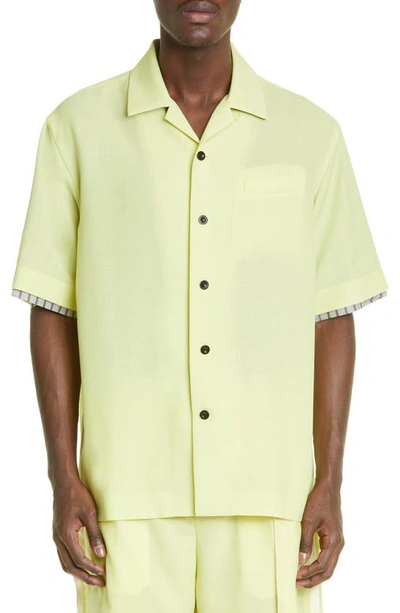 Sacai Shortsleeved Oversized Shirt In Gelb