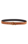 Saint Laurent Ysl Monogram Suede Belt In Brick