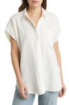 Madewell Lightspun Dolman-sleeve Button-up Shirt In Lighthouse