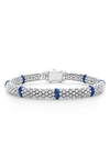 Lagos Ultramarine Ceramic & Sterling Silver Blue Caviar Station Bracelet In Marine