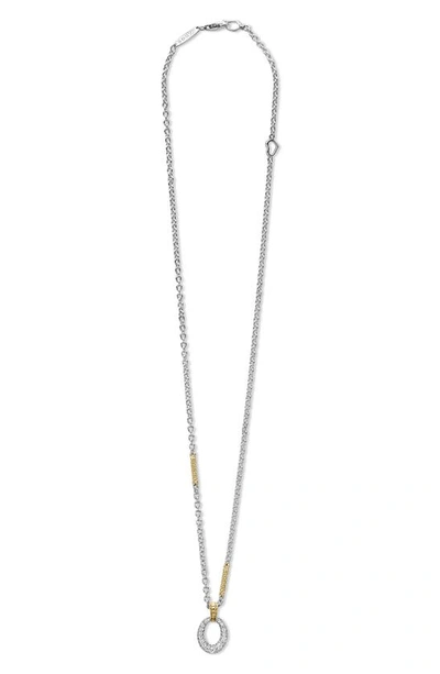 LAGOS CAVIAR LUXE DIAMOND PAVÉ PENDANT NECKLACE