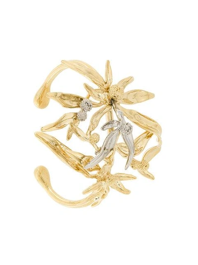 Aurelie Bidermann Mimosa Cuff Bracelet In Gold