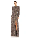Mac Duggal Floral Gown In Black Multi