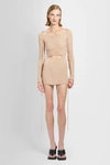 Andreädamo Andreādamo Knit Ribbed Mini Dress In Beige