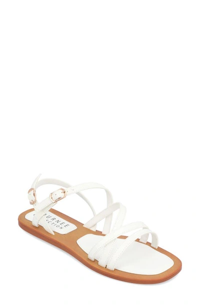 Journee Collection Ennid Tru Comfort Strappy Flat Sandal In White