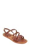 Journee Collection Ennid Tru Comfort Strappy Flat Sandal In Brown